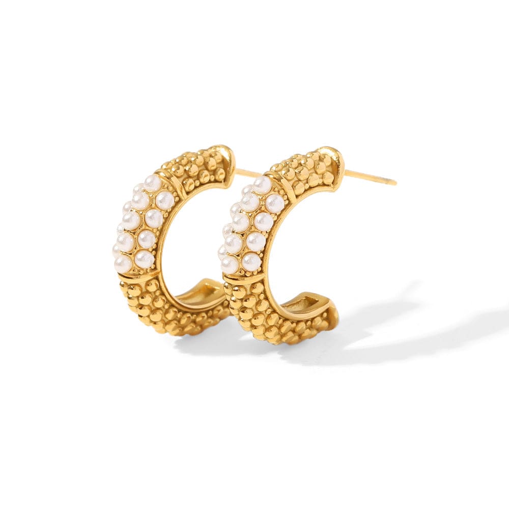 Luna : Boucles d'oreilles créoles plaqué or 18k