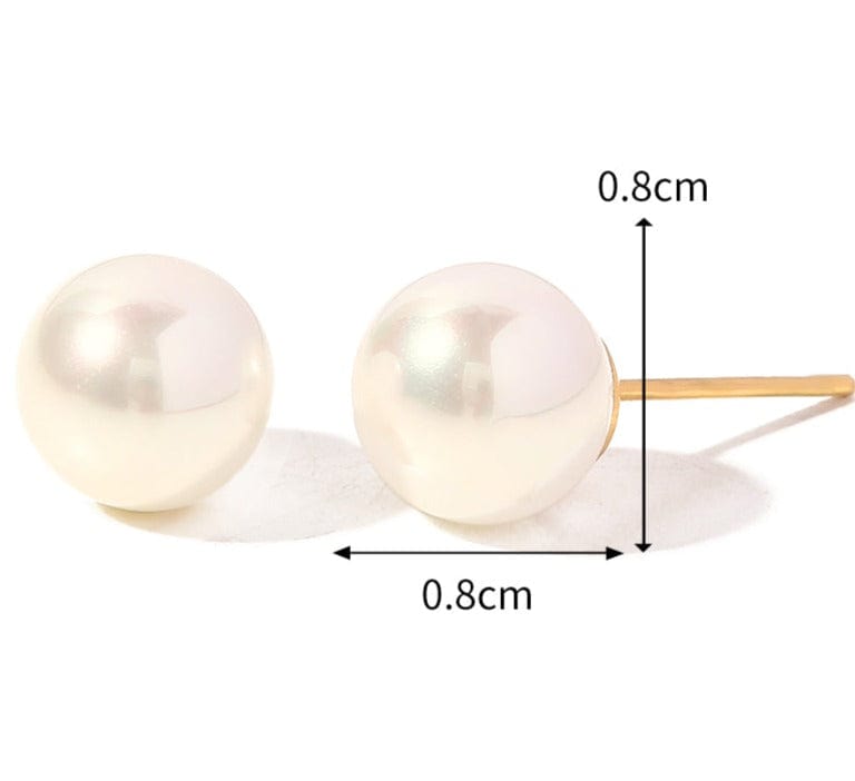Lady D : Boucles d'oreilles puces perle blanche