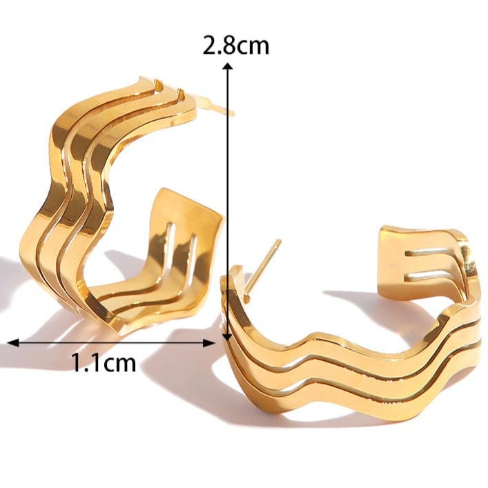 Vagues : Boucles d'oreilles L'or Didon