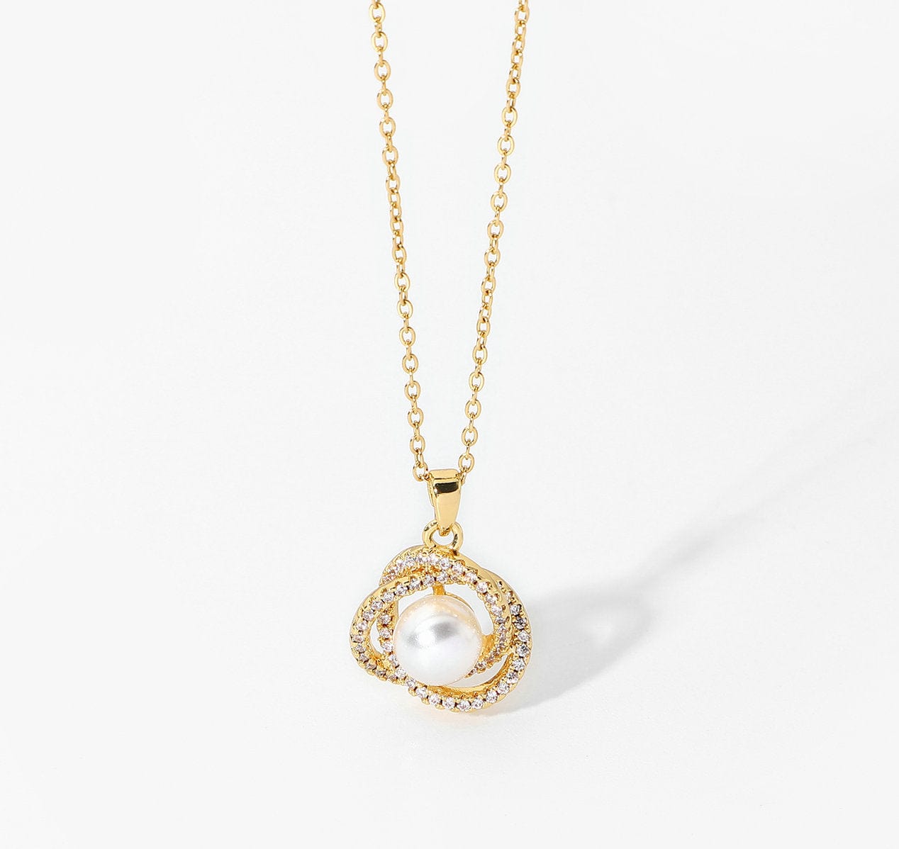 Oprah : Collier avec perle en acier inoxydable L'or Didon
