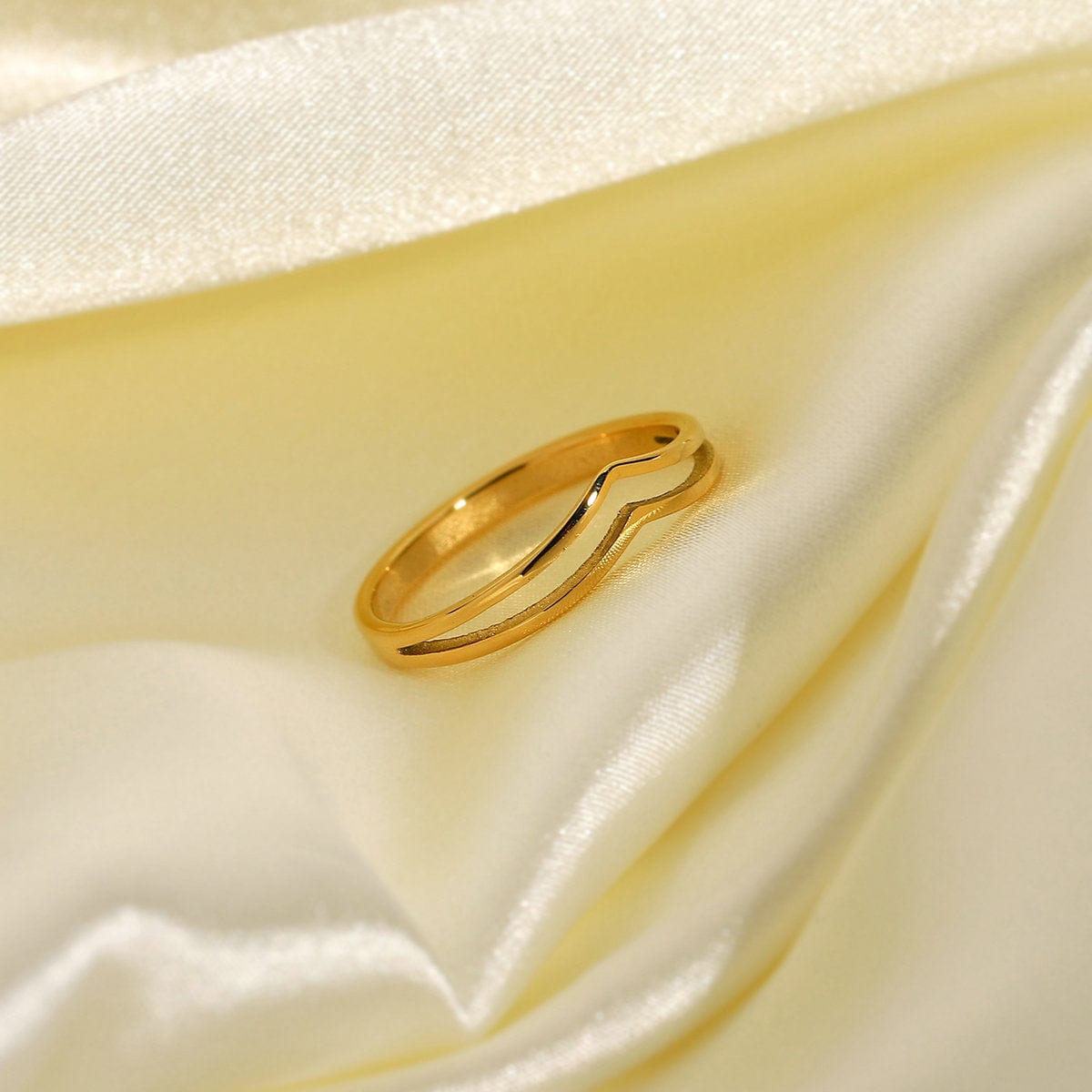 Couronne : Bague double dorée