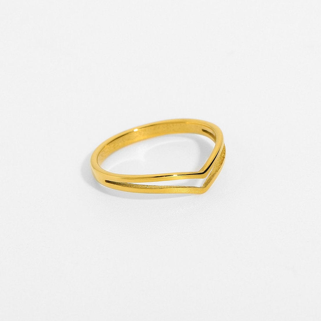 Couronne : Bague double dorée