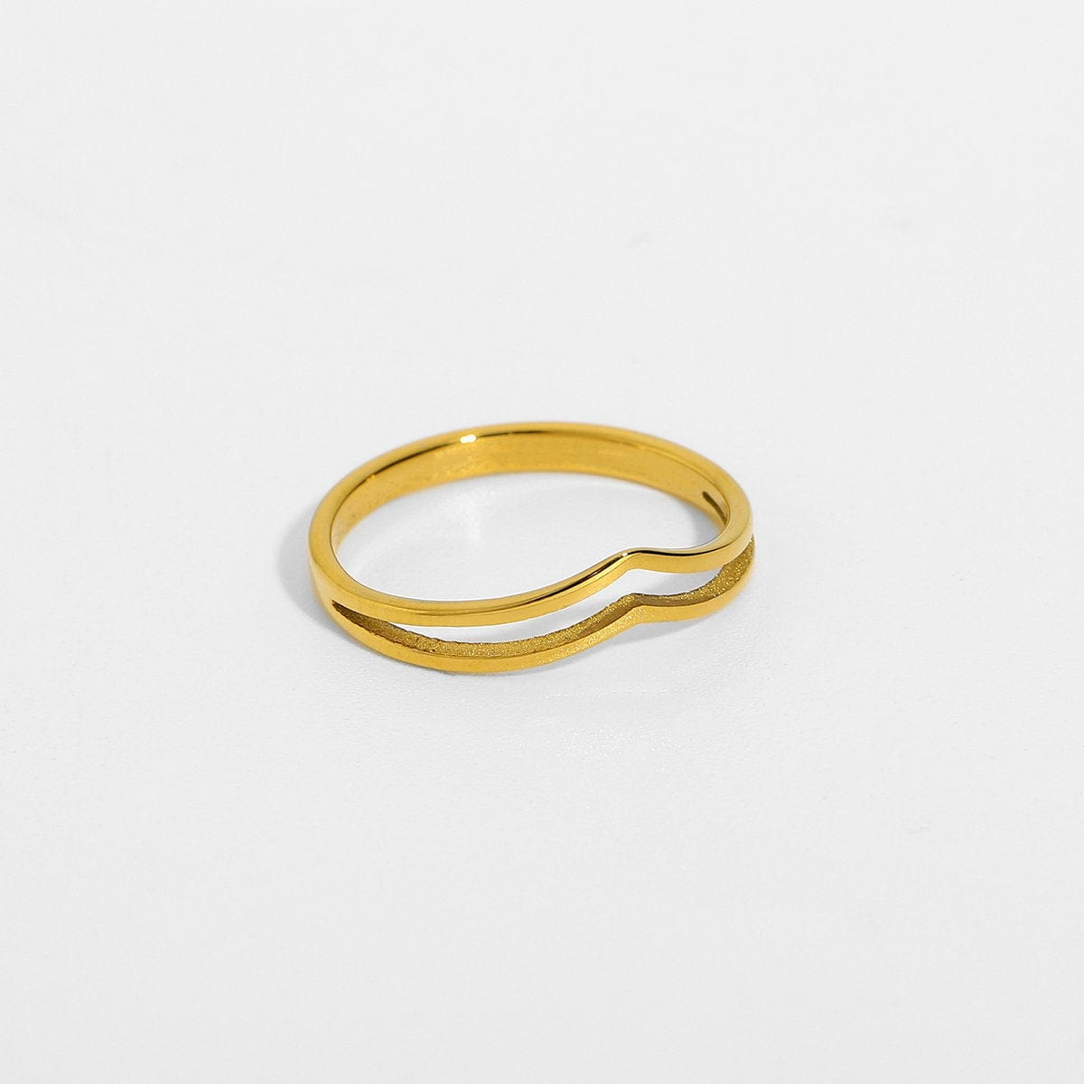 Couronne : Bague double dorée