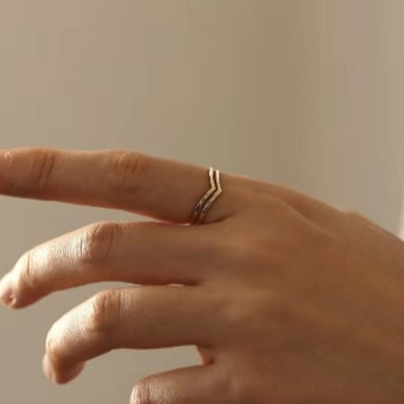 Couronne : Bague double dorée