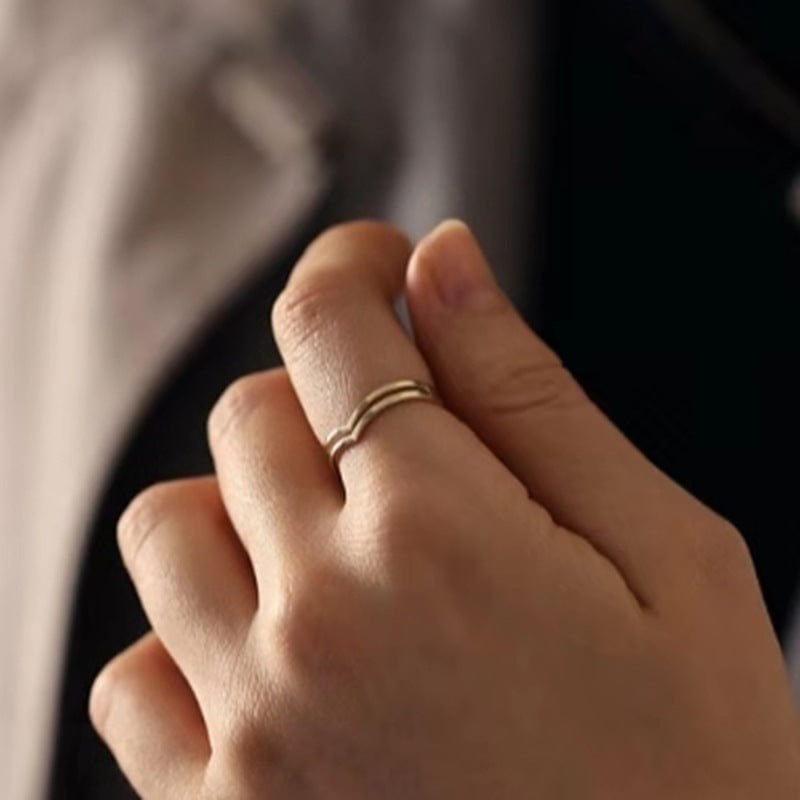Couronne : Bague double dorée