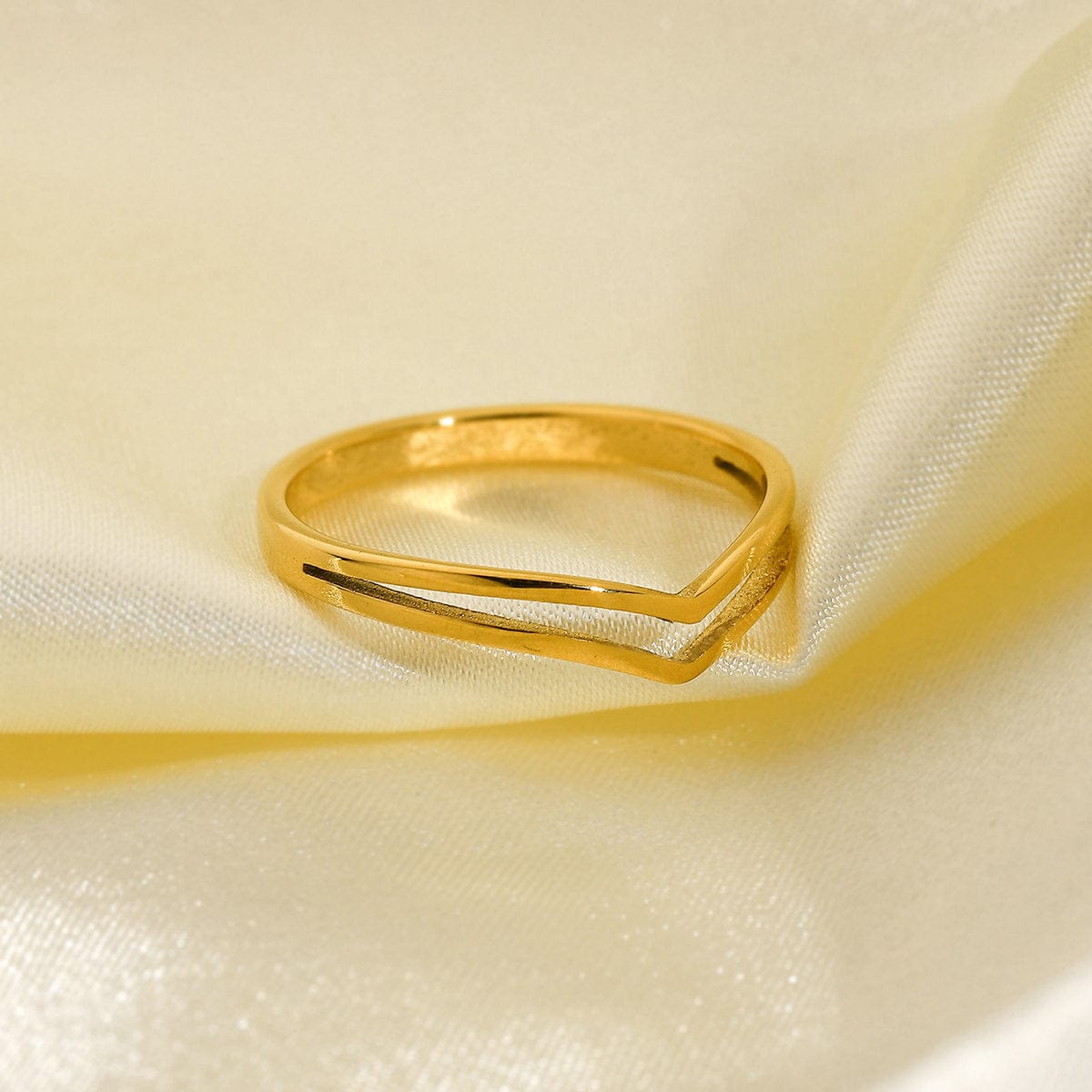 Couronne : Bague double dorée