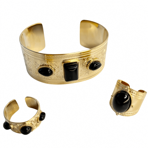 Cléopâtre : Bague ornée d'une pierre naturelle L'ordidon