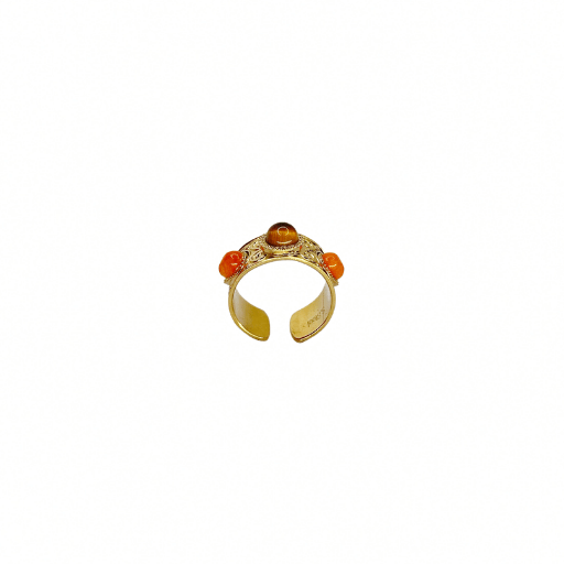 Cléopatre : Bague avec trois-mini pierres naturelles polies