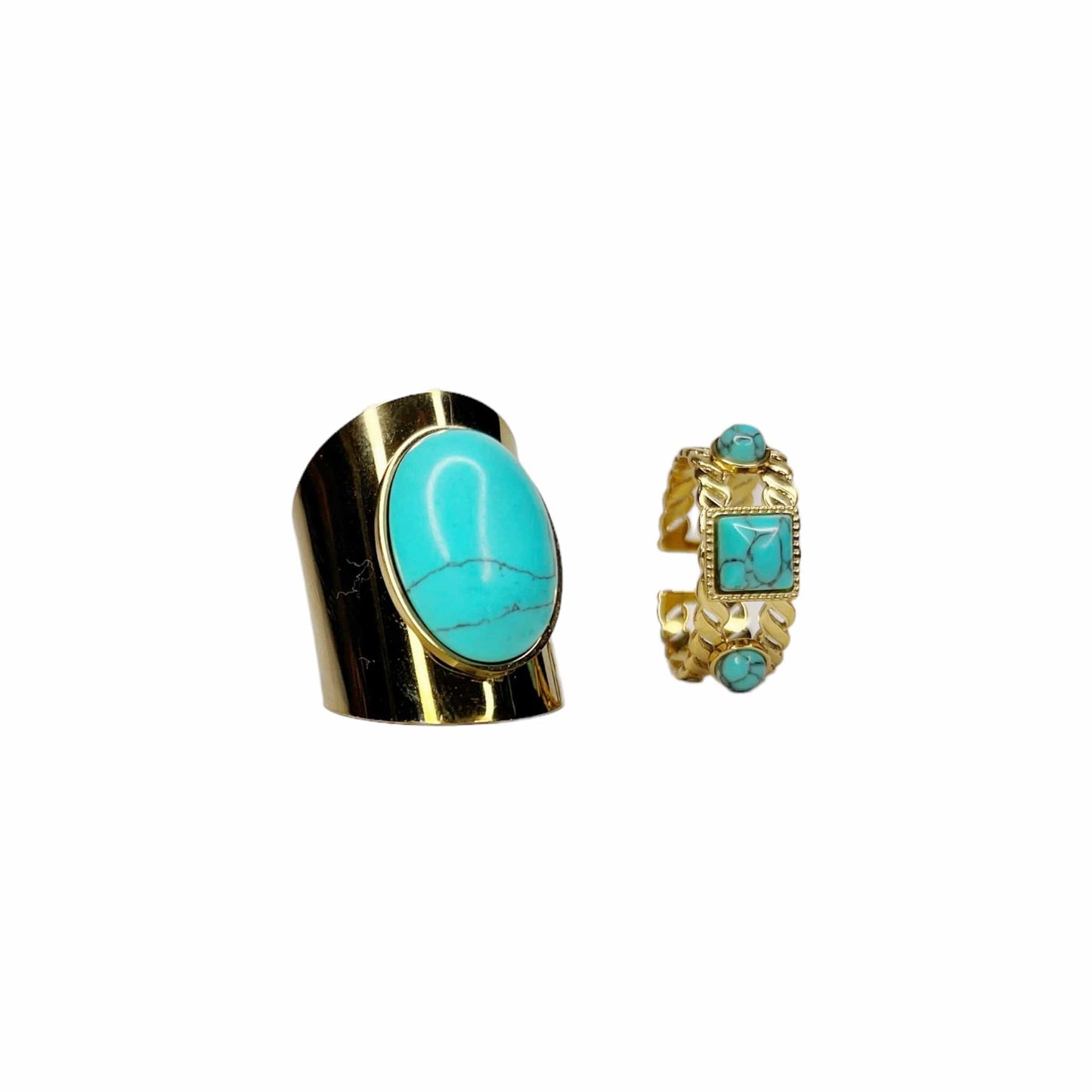 Orientale : Bague sertie d'une pierre naturelle polie