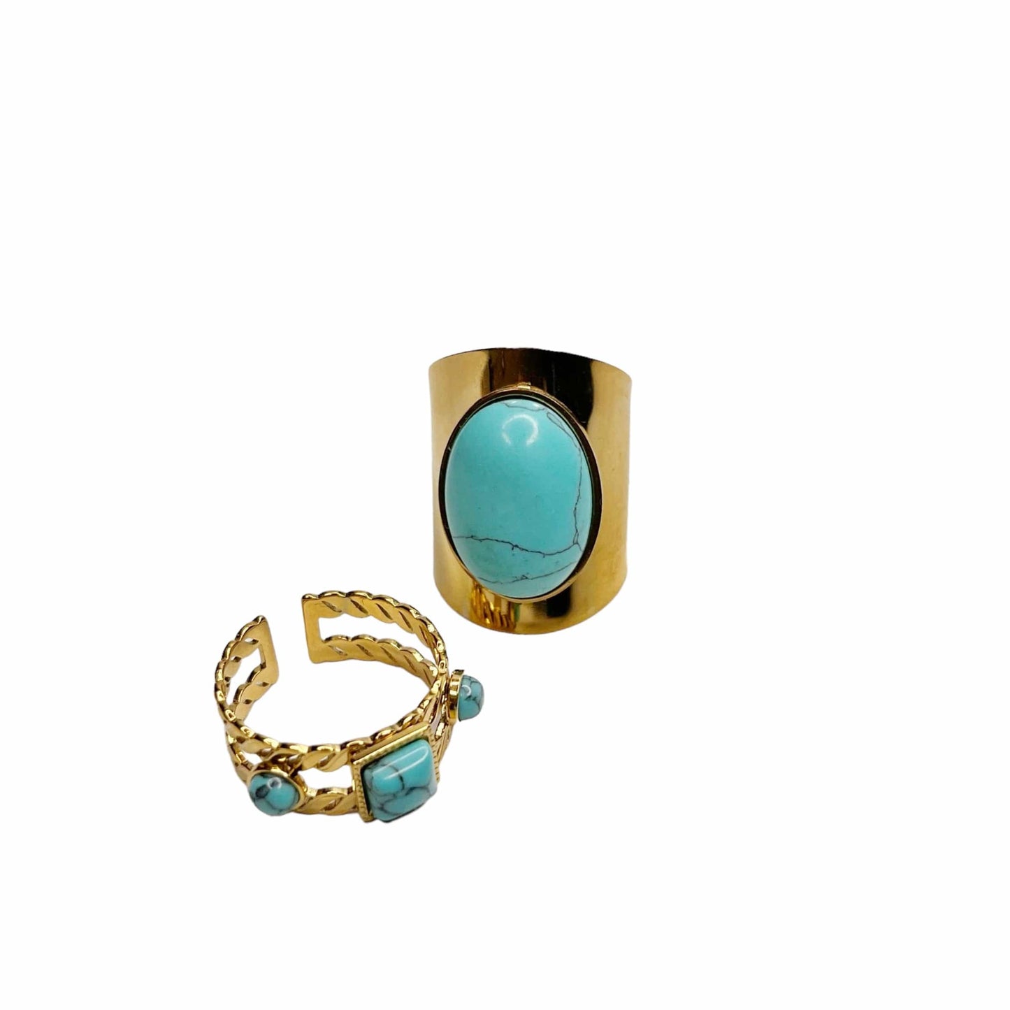Orientale : Bague sertie d'une pierre naturelle polie