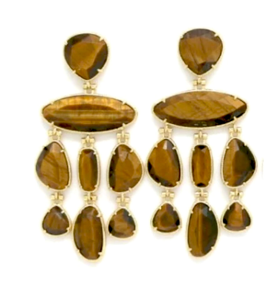 Boucles d’oreilles pendantes pierre naturelle – style chandelier