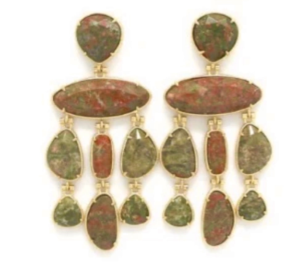 Boucles d’oreilles pendantes pierre naturelle – style chandelier