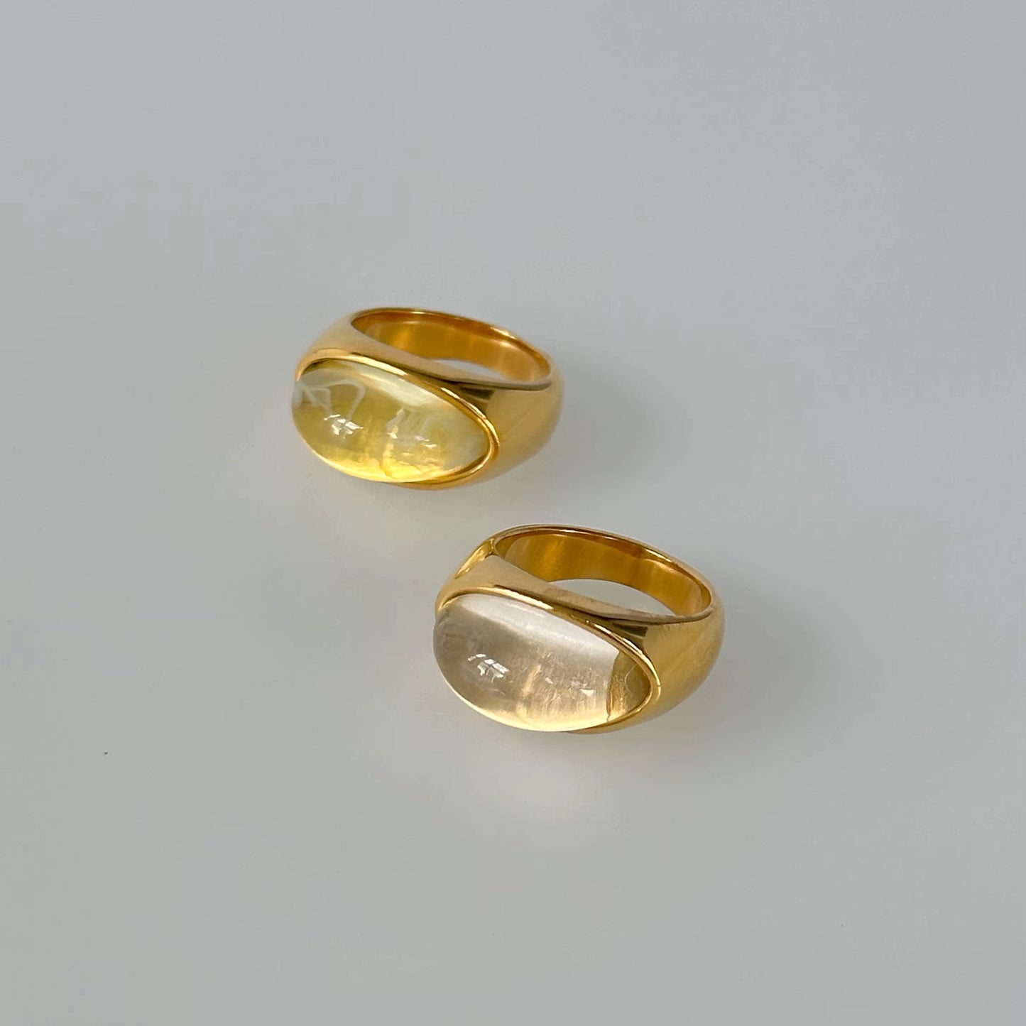 Bague Pierre Verte – Résine & Acier Inoxydable