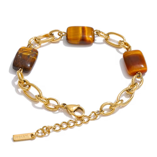 Bracelet doré œil de tigre – acier inoxydable | L’or Didon Paris