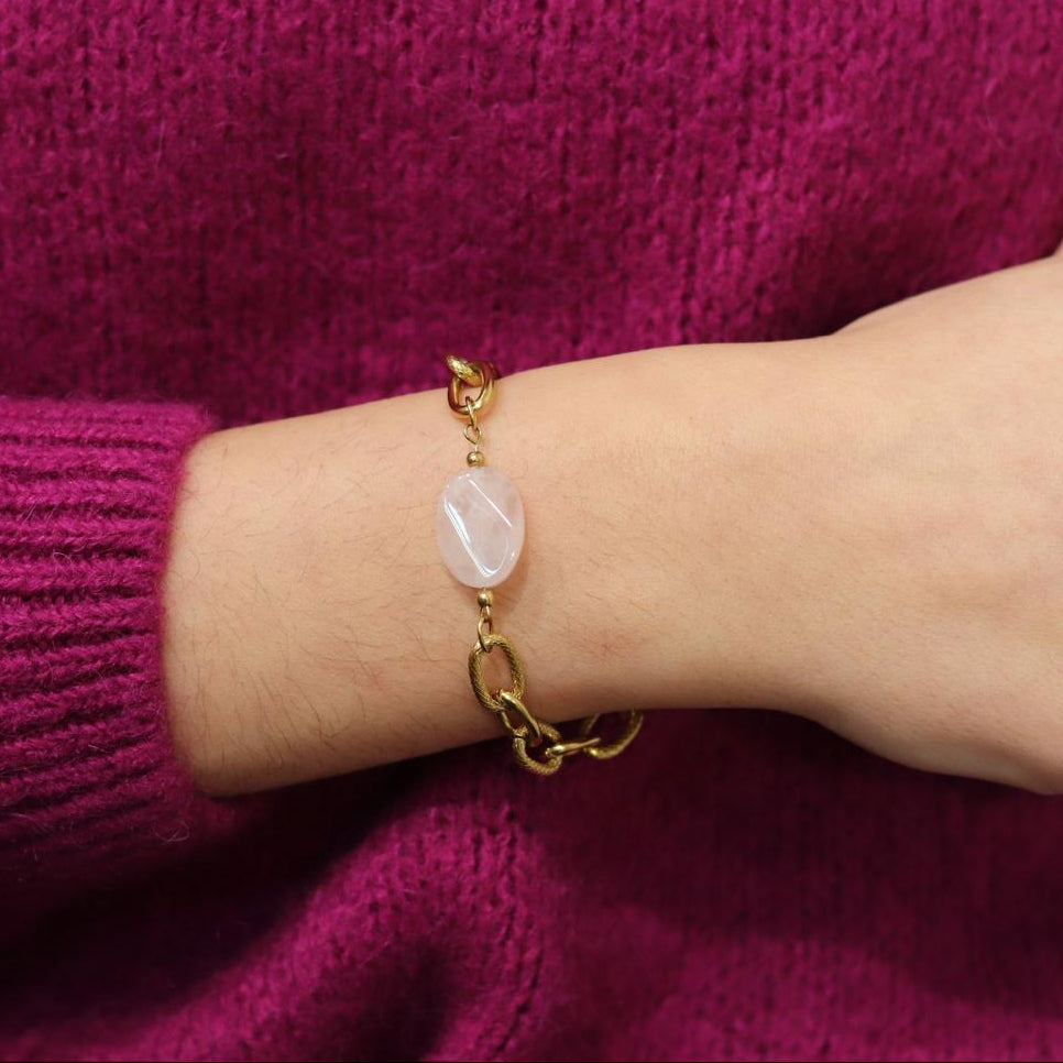 Lydie : Bracelet personnalisé avec la pierre de ton choix, fait main L'or Didon