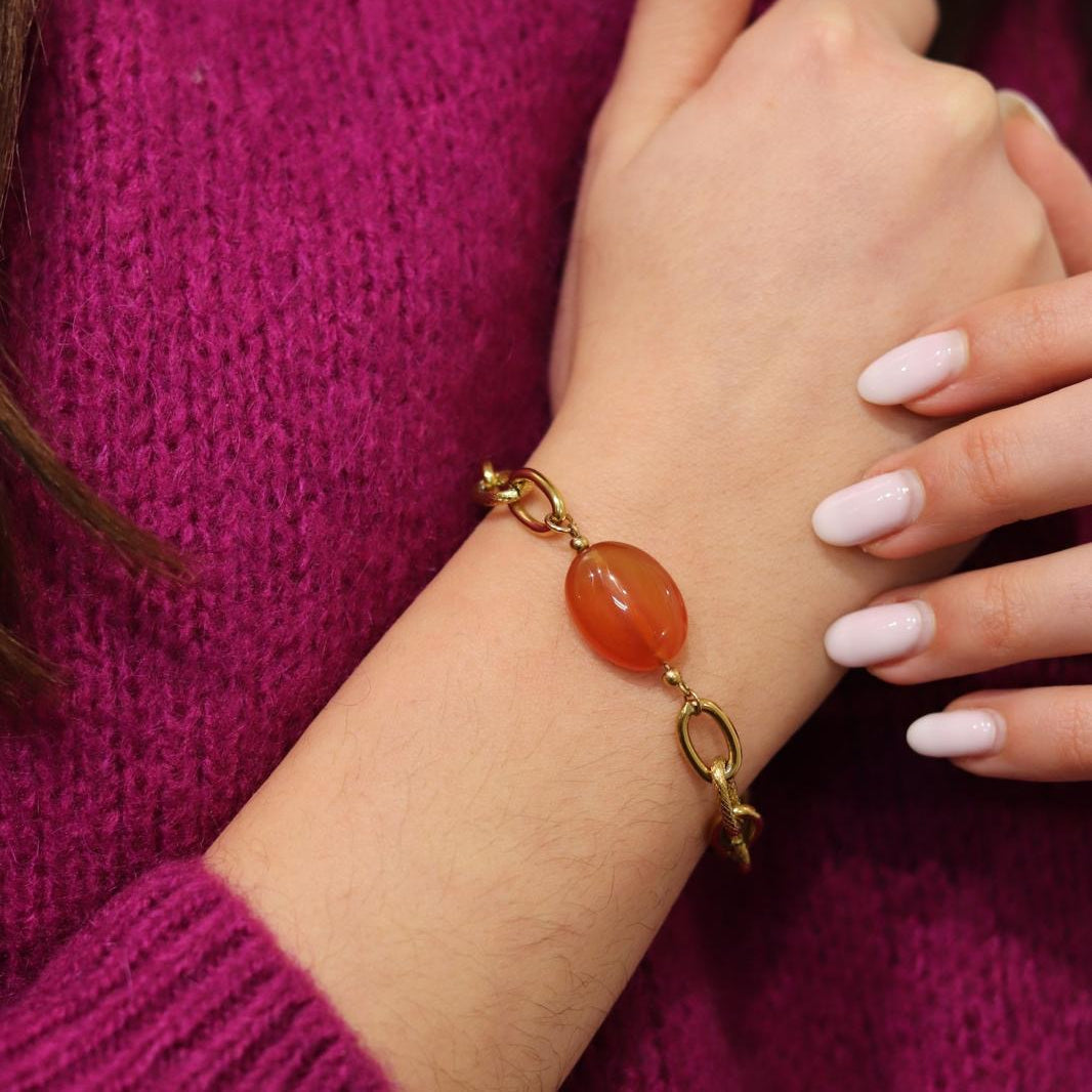 Lydie : Bracelet personnalisé avec la pierre de ton choix, fait main L'or Didon