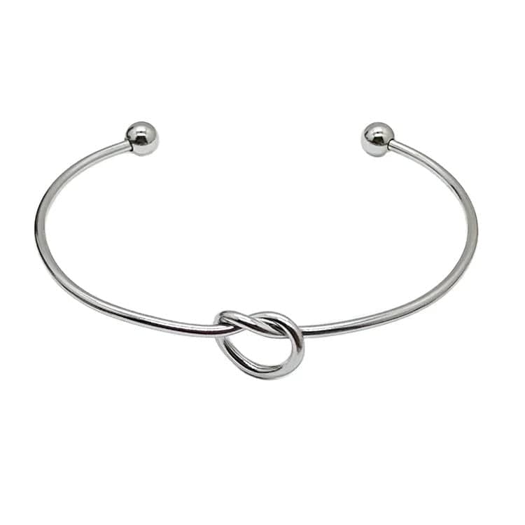 Bracelet Jonc "Knot Cuff" en Acier Inoxydable