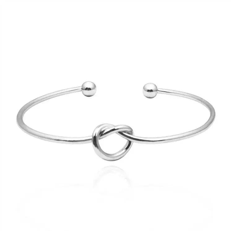 Bracelet Jonc "Knot Cuff" en Acier Inoxydable