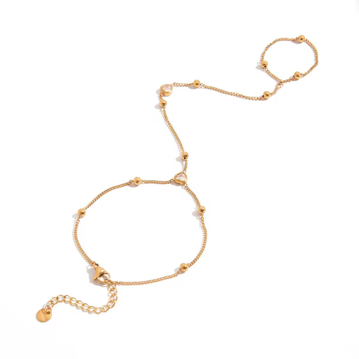 Chaîne de main dorée en acier inoxydable – bijou de main Ajustable et raffinée