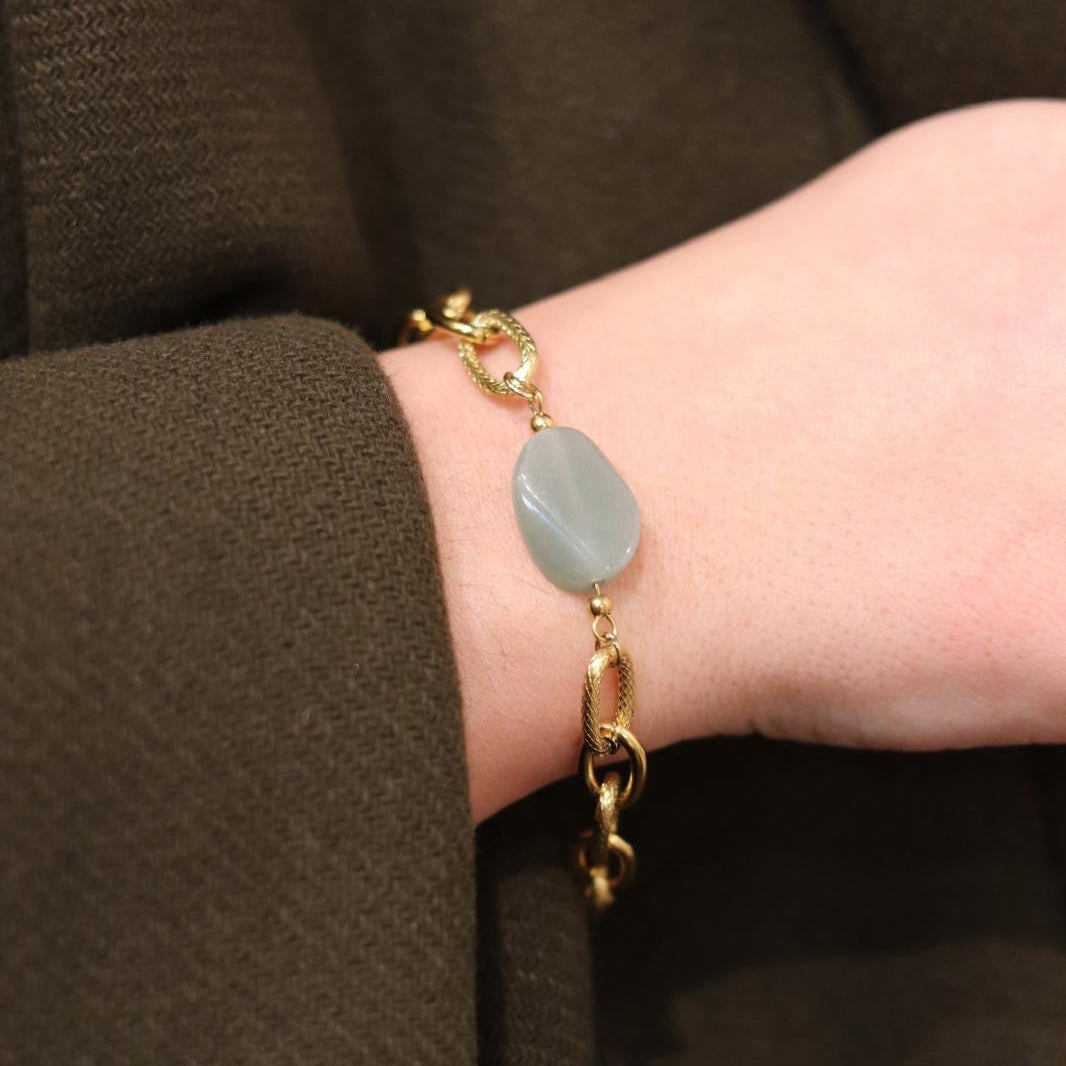 Lydie : Bracelet personnalisé avec la pierre de ton choix, fait main L'or Didon