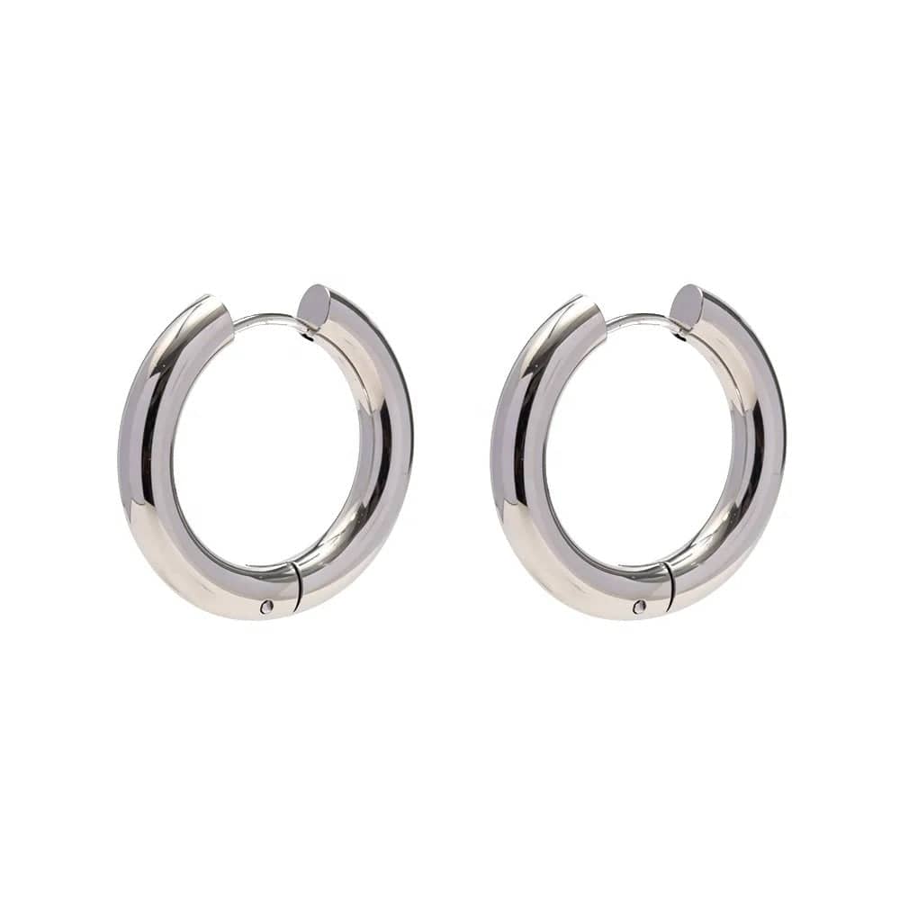 Boucles d'oreilles petites créoles classiques argent