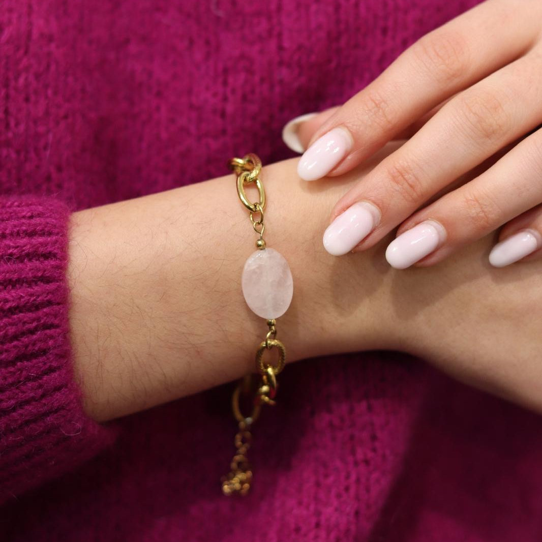 Lydie : Bracelet personnalisé avec la pierre de ton choix, fait main L'or Didon