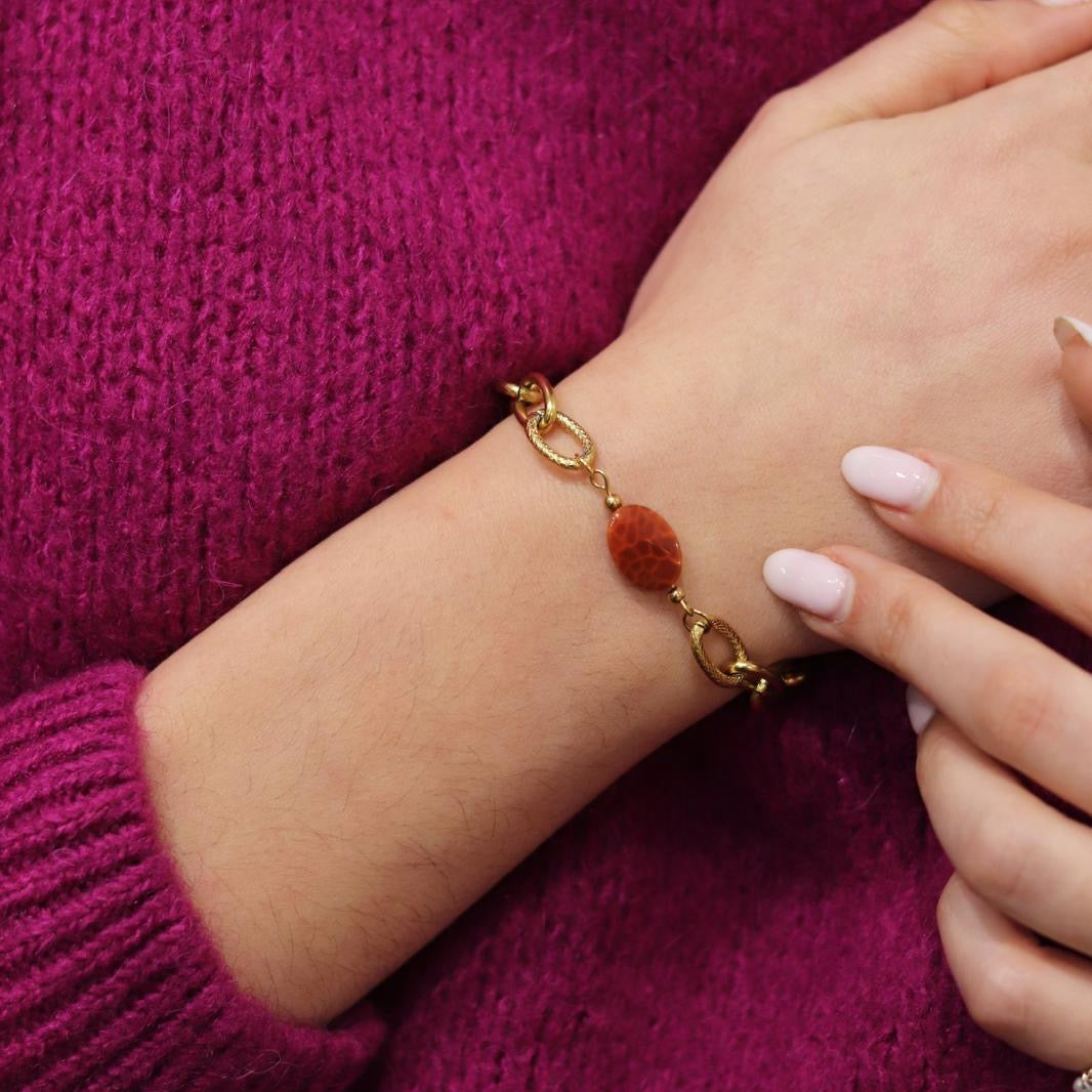 Lydie : Bracelet personnalisé avec la pierre de ton choix, fait main L'or Didon