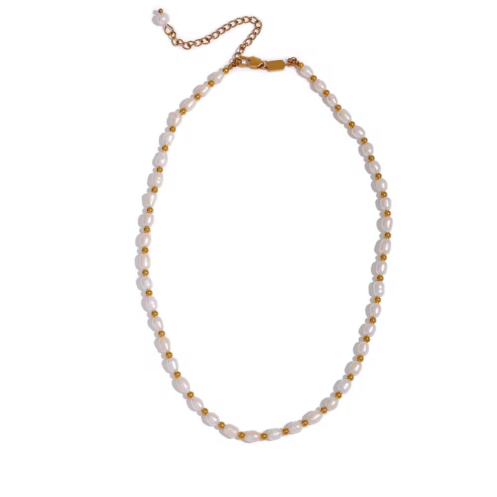 Collier perles naturelles blanches : collier Lady