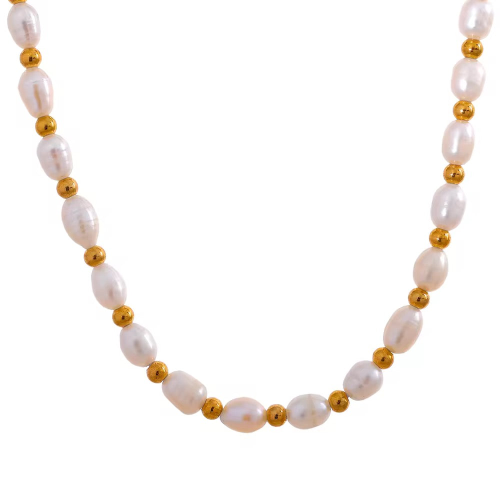 Collier perles naturelles blanches : collier Lady