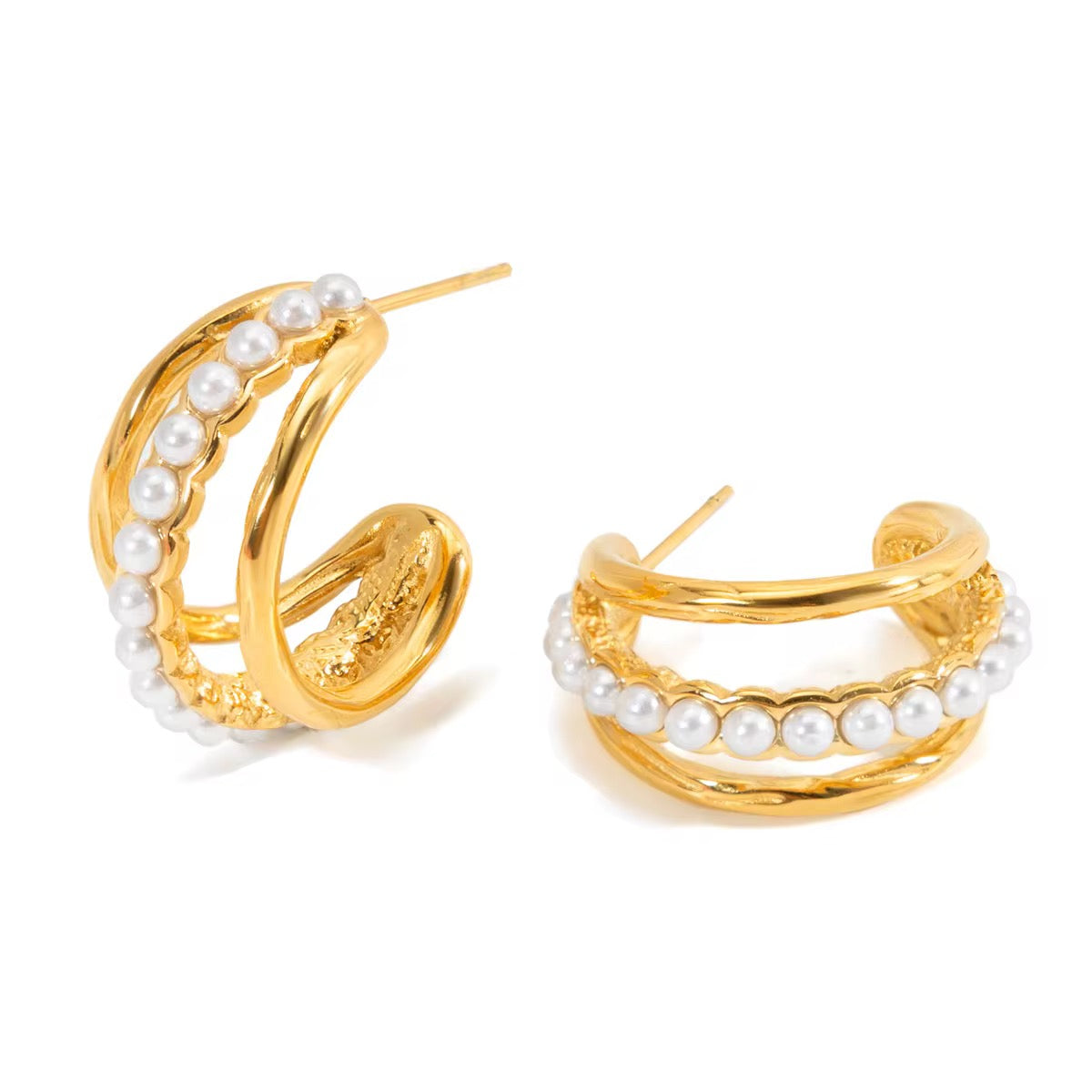 Créoles en acier chirurgical dorées à l’or fin hypoallergeniques et résistantes à l’eau