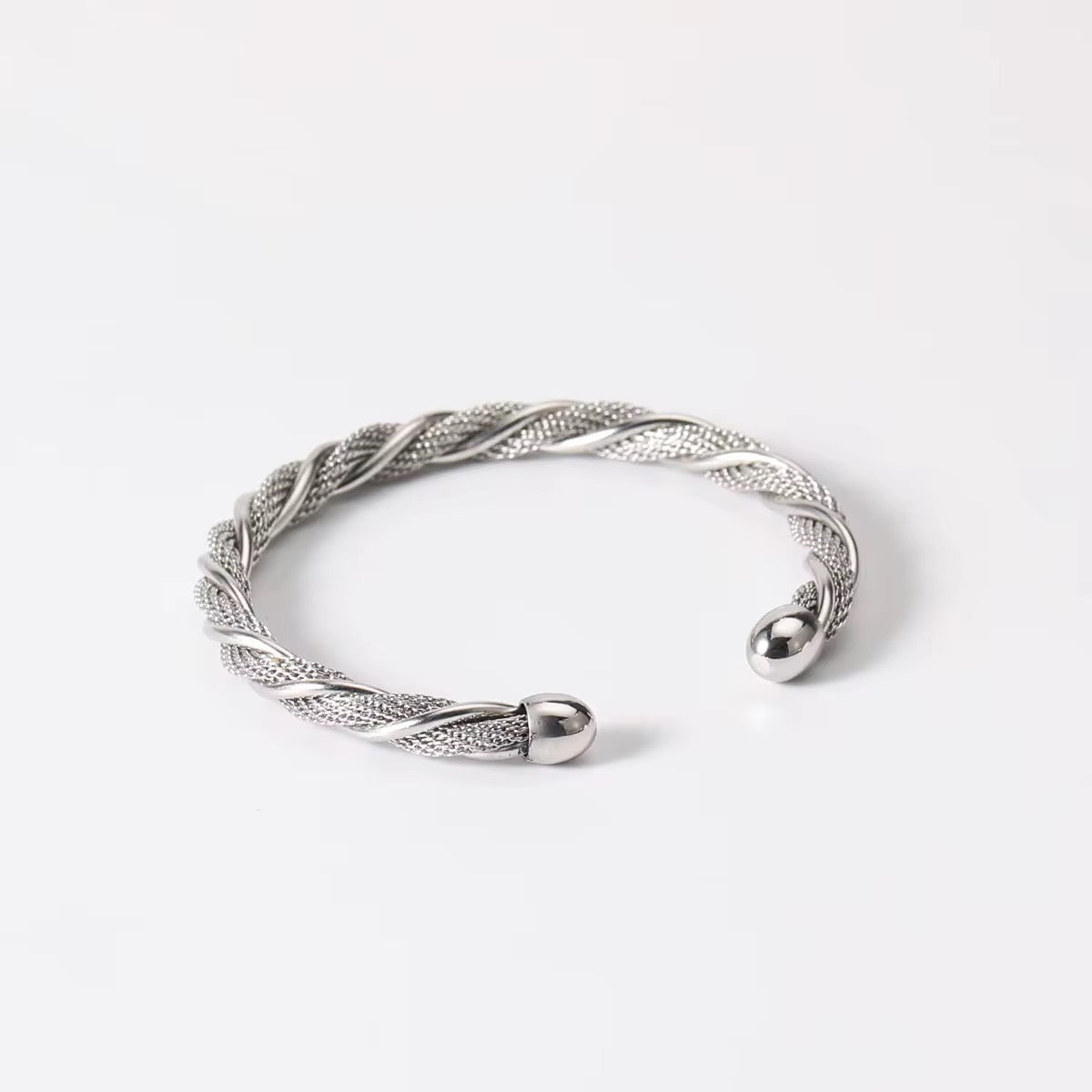 Bracelet jonc torsadé doré ou argenté - Acier inoxydable- L'Or Didon