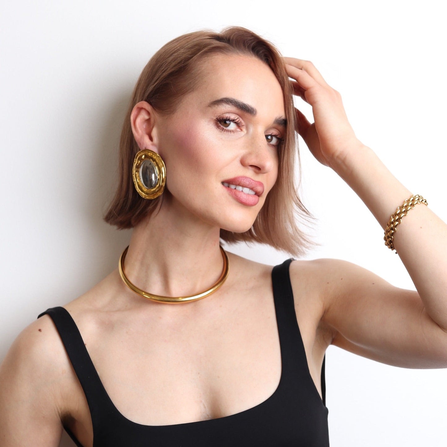 Choker Ras de Cou – Tour de Cou en Acier Inoxydable Doré ou Argenté : Dalia