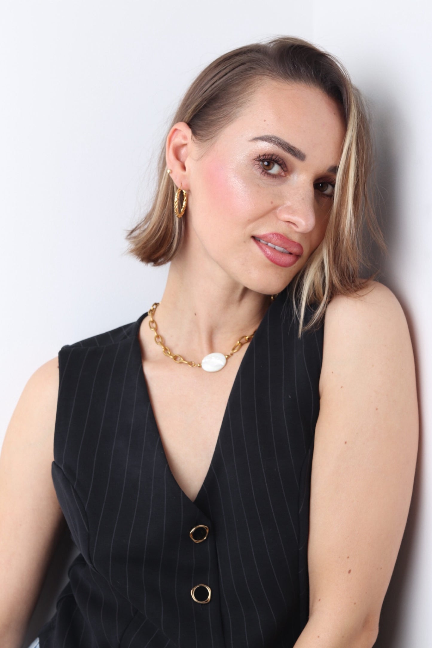 Lydie : Collier choker interchangeable personnalisé avec ta pierre préférée, fait main