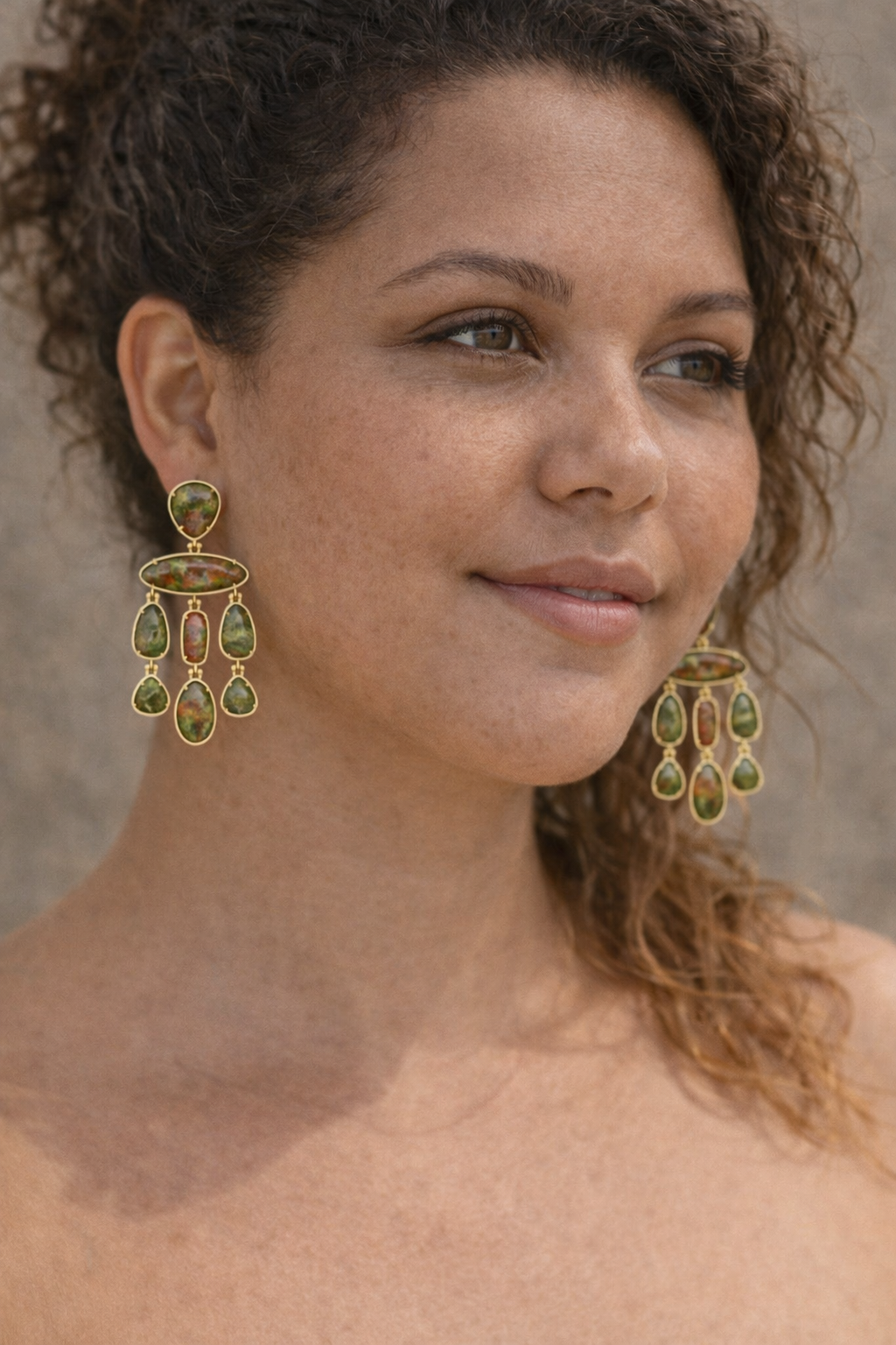 Boucles d’oreilles pendantes pierre naturelle – style chandelier