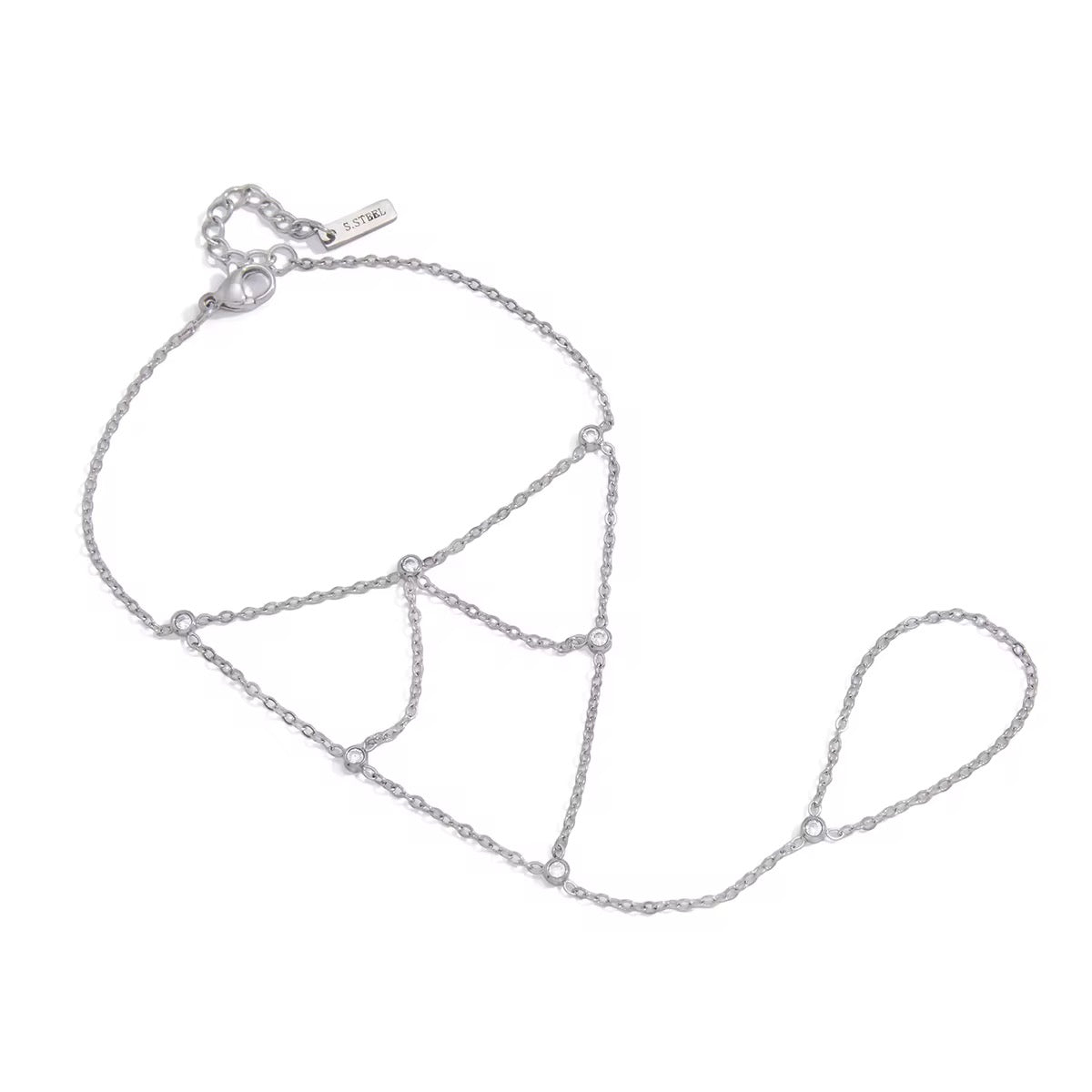 Un bijou de main orné de pierre de zirconium élégant et tendance L'or Didon