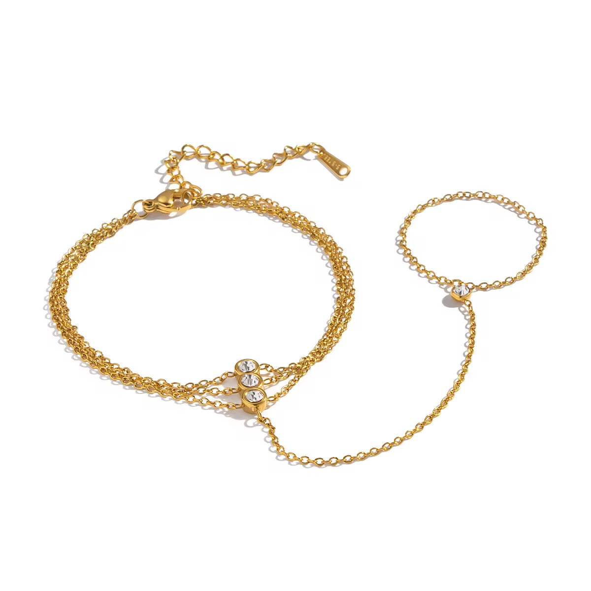 Chaîne de main multi-chaînes zircon – bijou de main élégant | L’Or Didon
