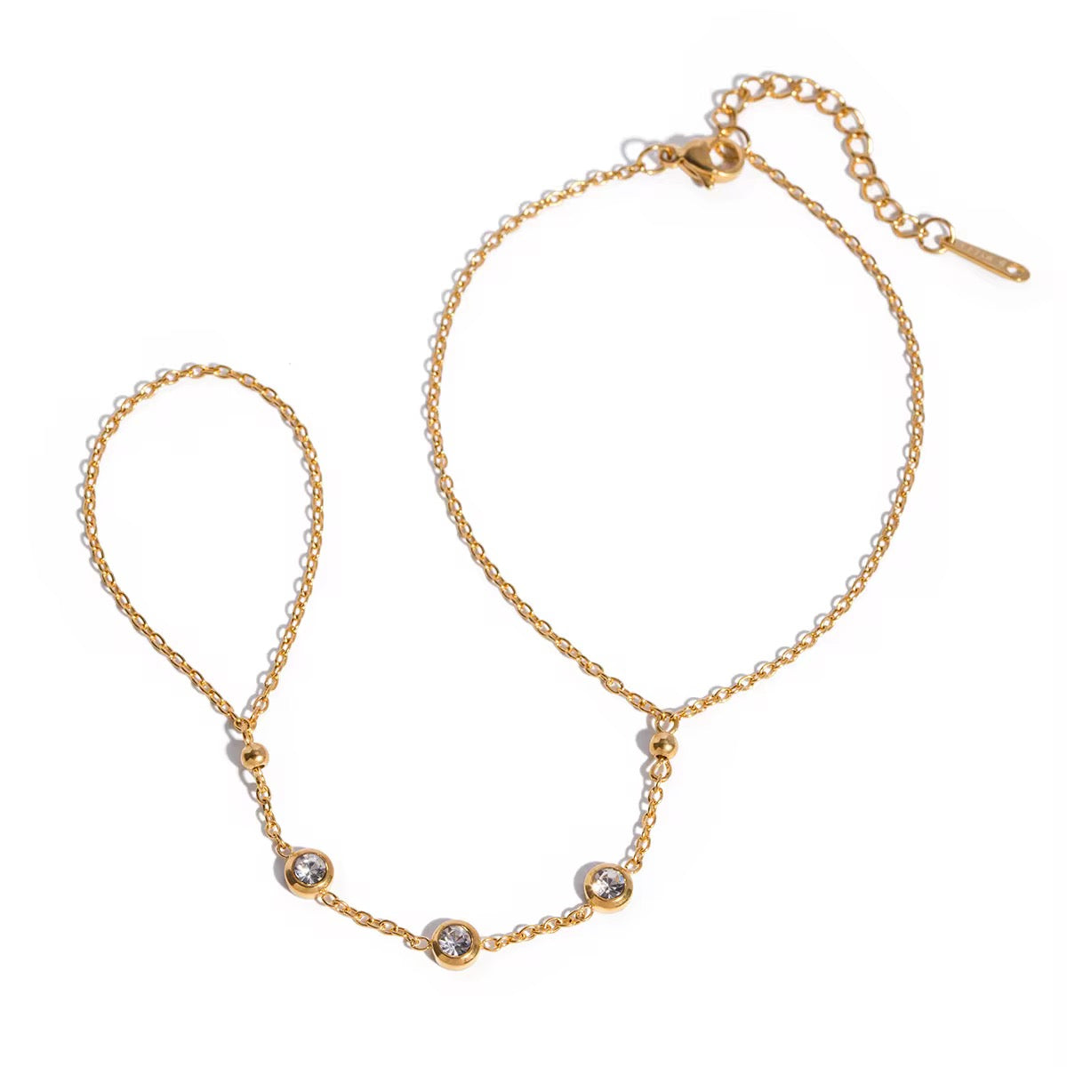 Chaîne de main zirconium dorée et argentée | Bracelet de main ajustable – L’Or Didon Paris L'or Didon