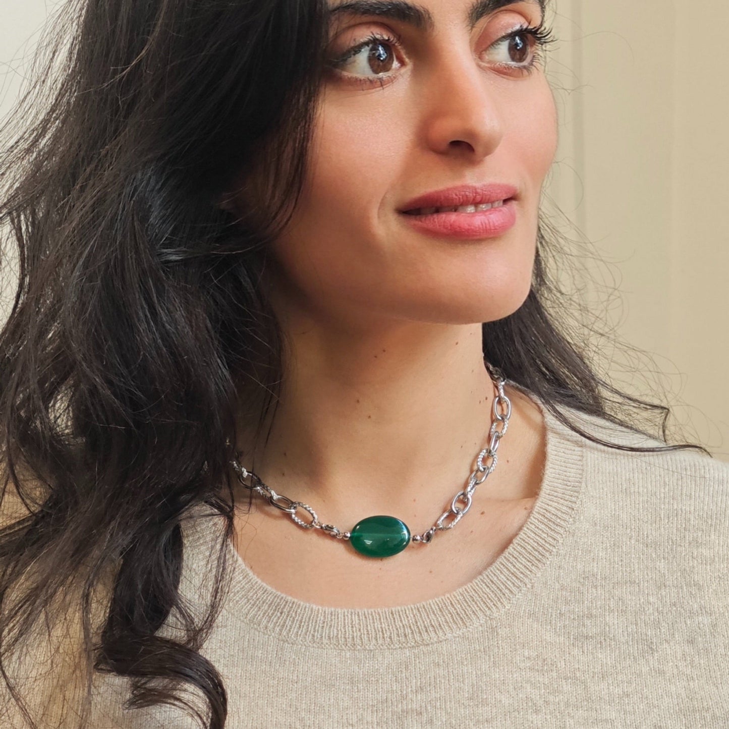 Collier personnalisable avec ta pierre naturelle préferéé : Lydie L'or Didon