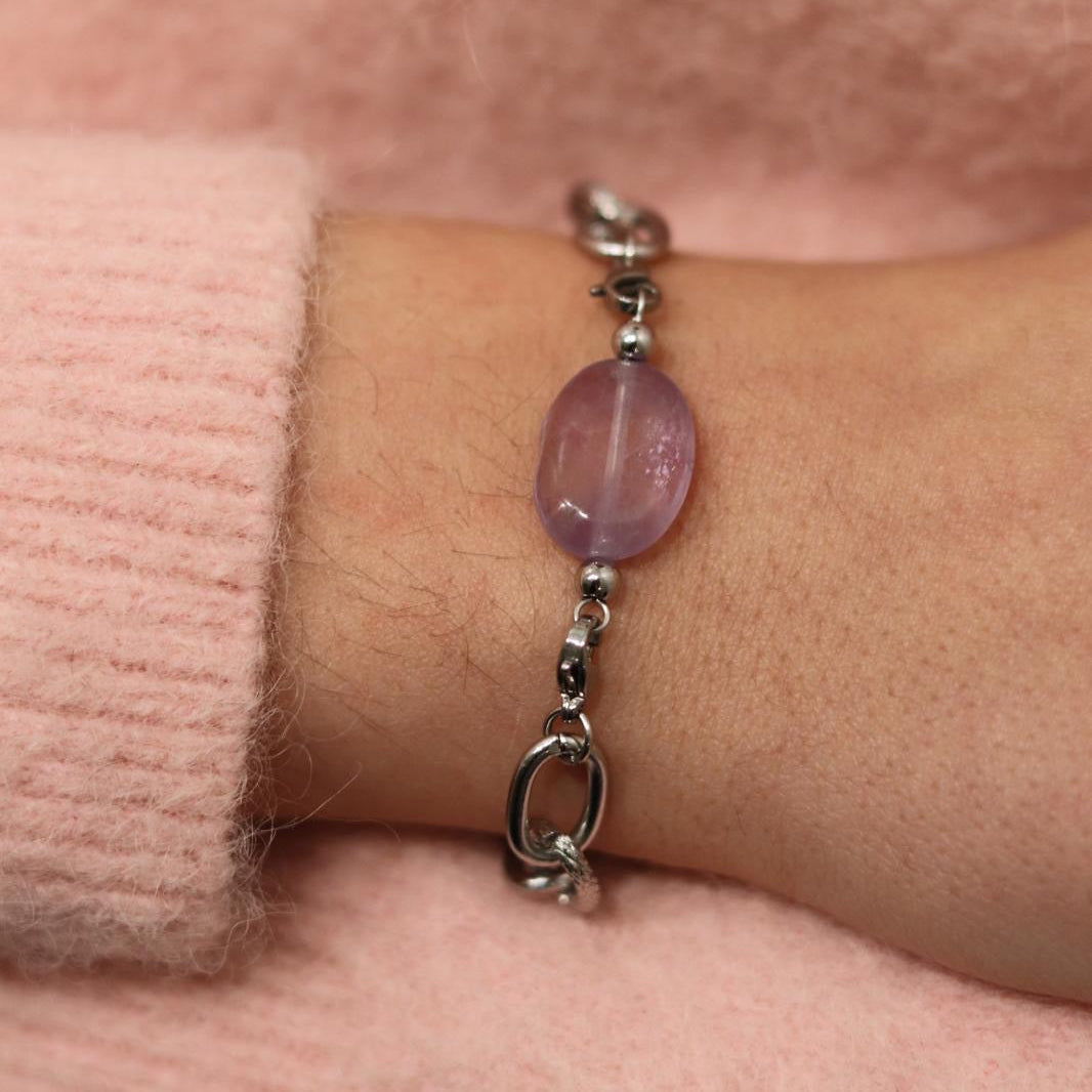 Lydie : Bracelet personnalisé avec la pierre de ton choix, fait main L'or Didon