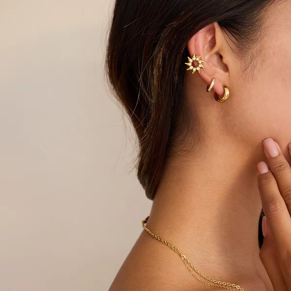 Ear cuff Soleil : faux piercing L'or Didon