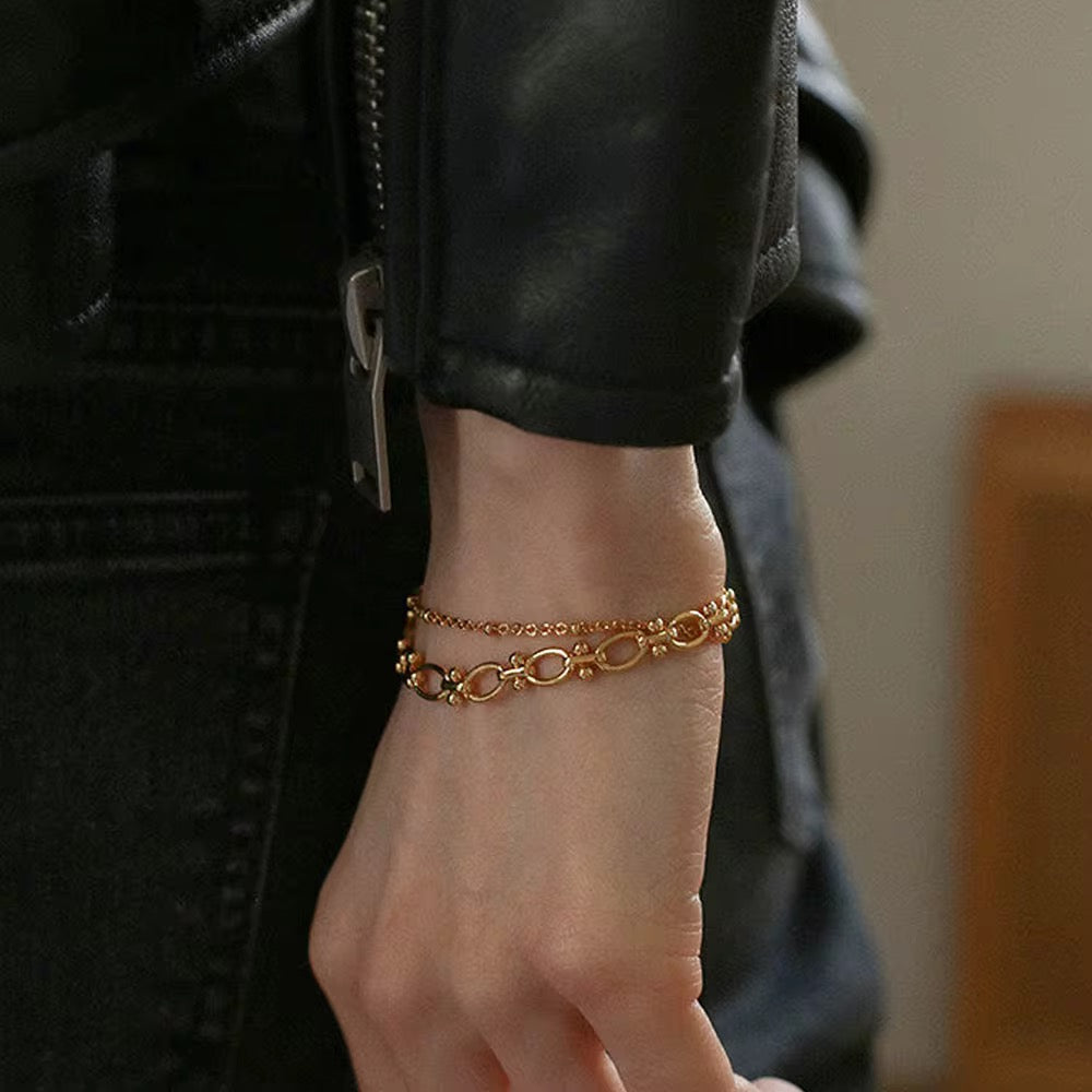 Bracelet Cécile – acier inoxydable doré ou argenté, waterproof