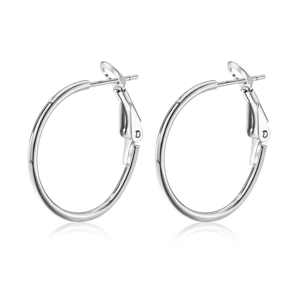 Créoles fines légères dorées et argentées en acier inoxydable chirurgical