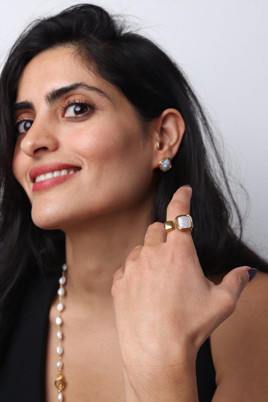 Bague “Sienna” Ajustable – Acier Inoxydable Plaqué Or