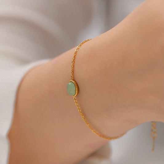 Spring : Bracelet fin en aventurine naturelle - Un bijou sublimé par la beauté de la pierre