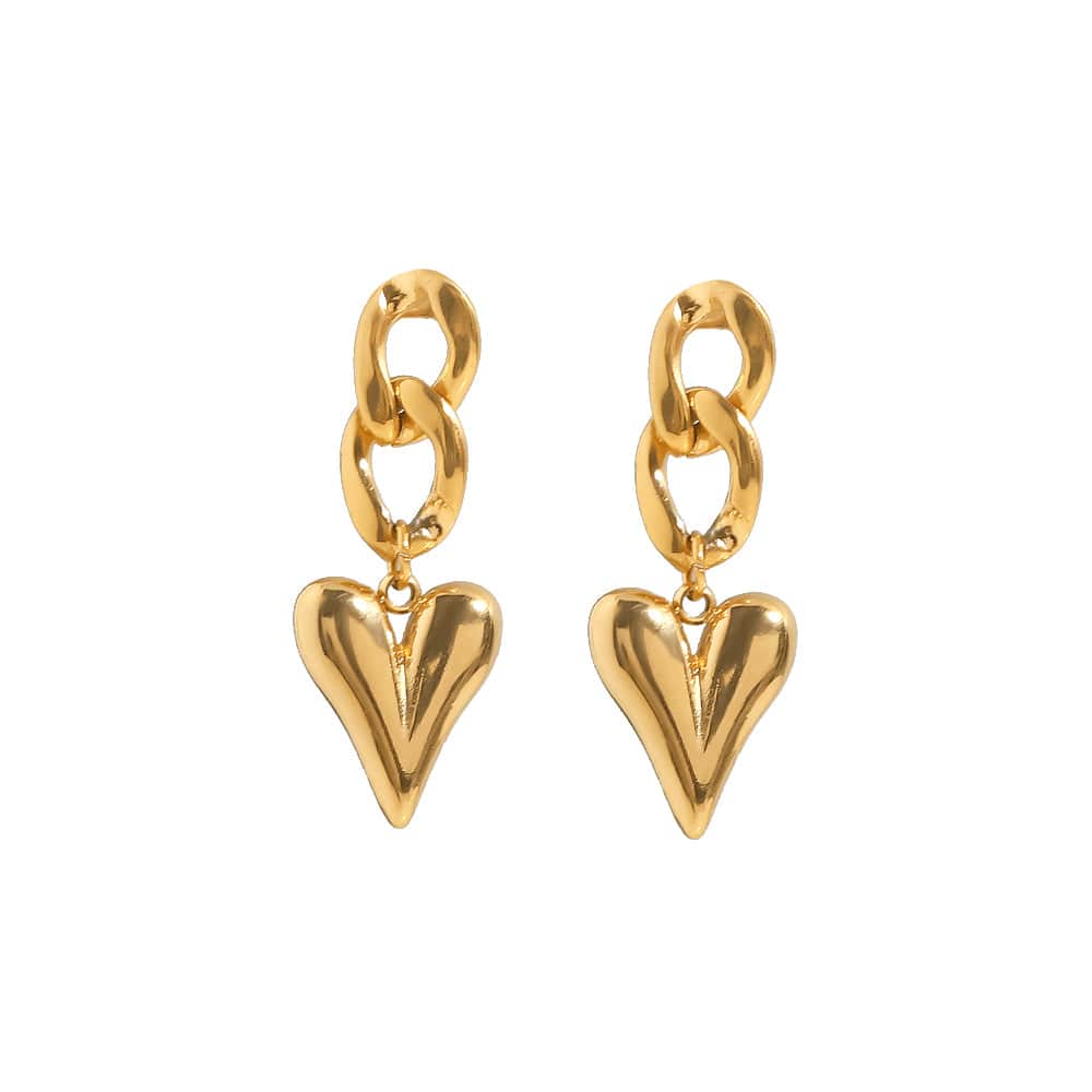 Big heart : boucles d'oreilles pendantes