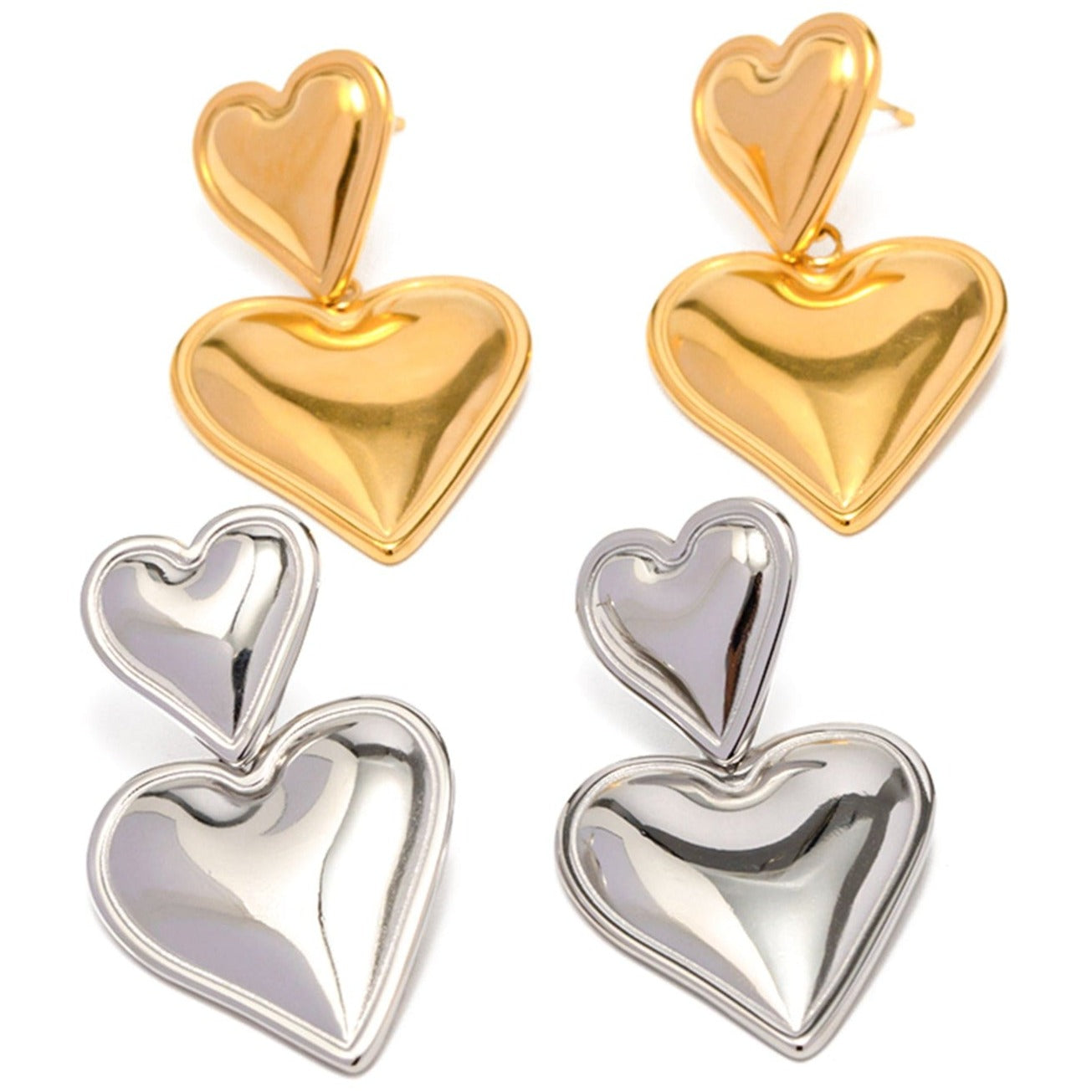 Hearts : boucles d'oreilles pendantes