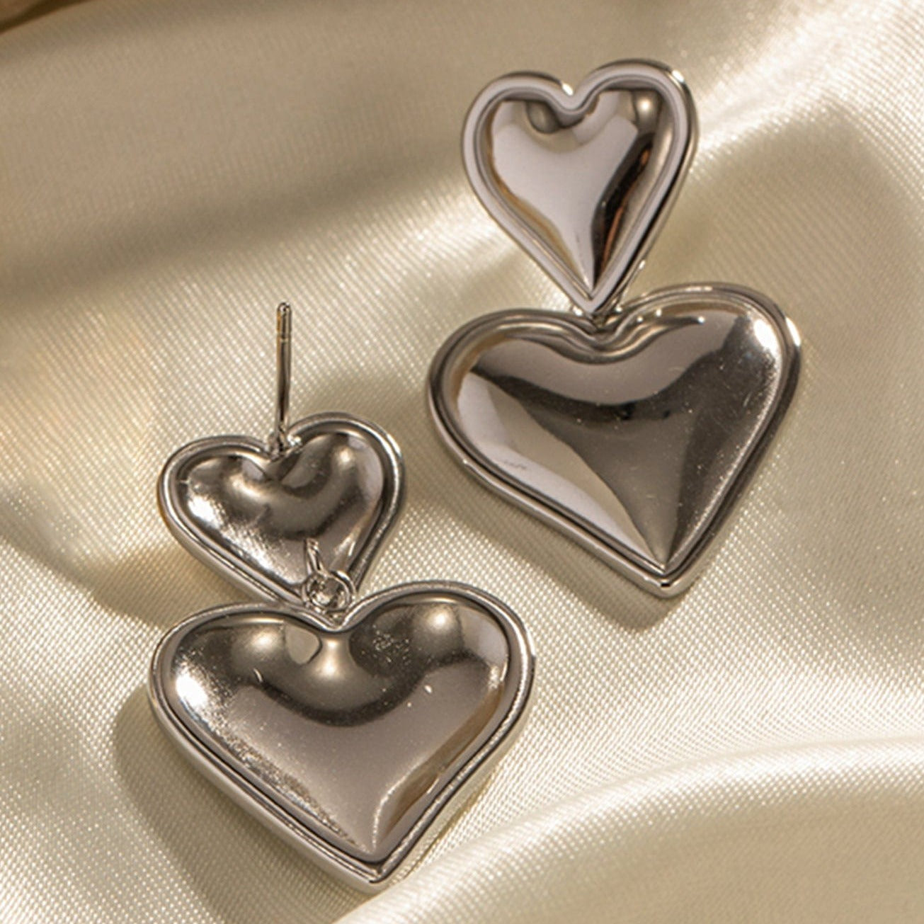 Hearts : boucles d'oreilles pendantes