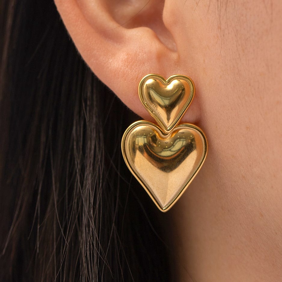 Hearts : boucles d'oreilles pendantes