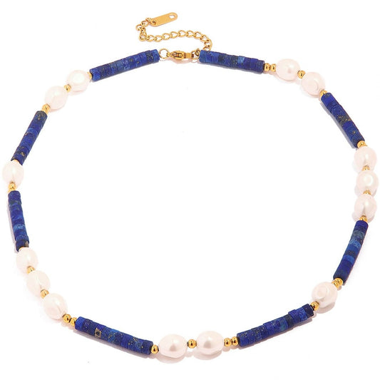 Azur : Collier ras du cou en pierre naturelles