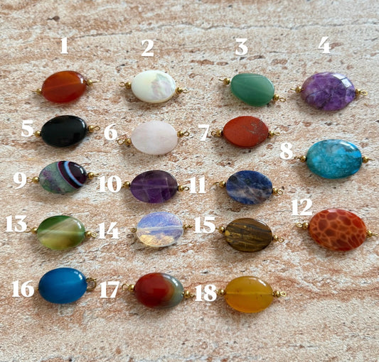 Pierres naturelles ovales pour personaliser le collier Lydie 